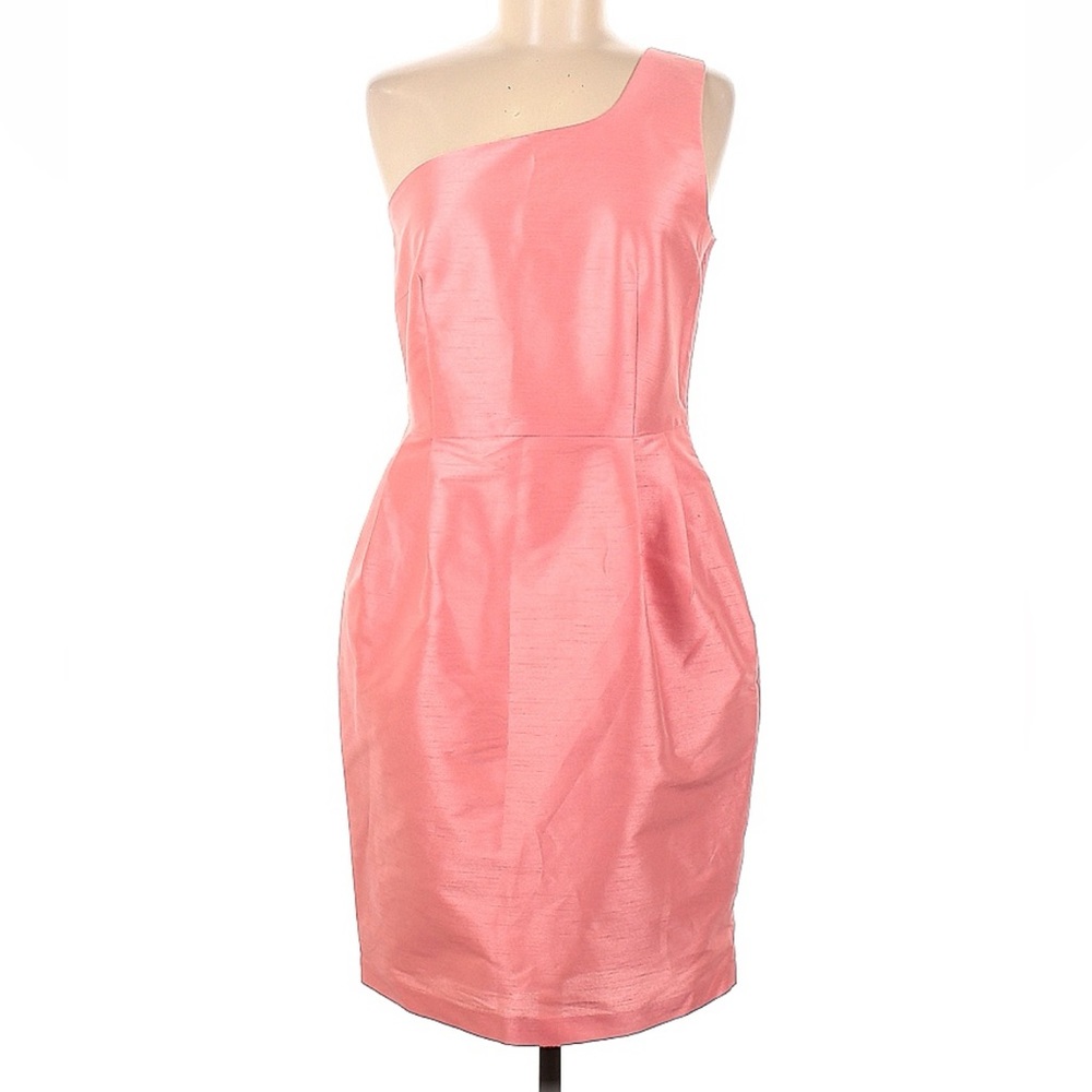 One shoulder silk cocktail dress